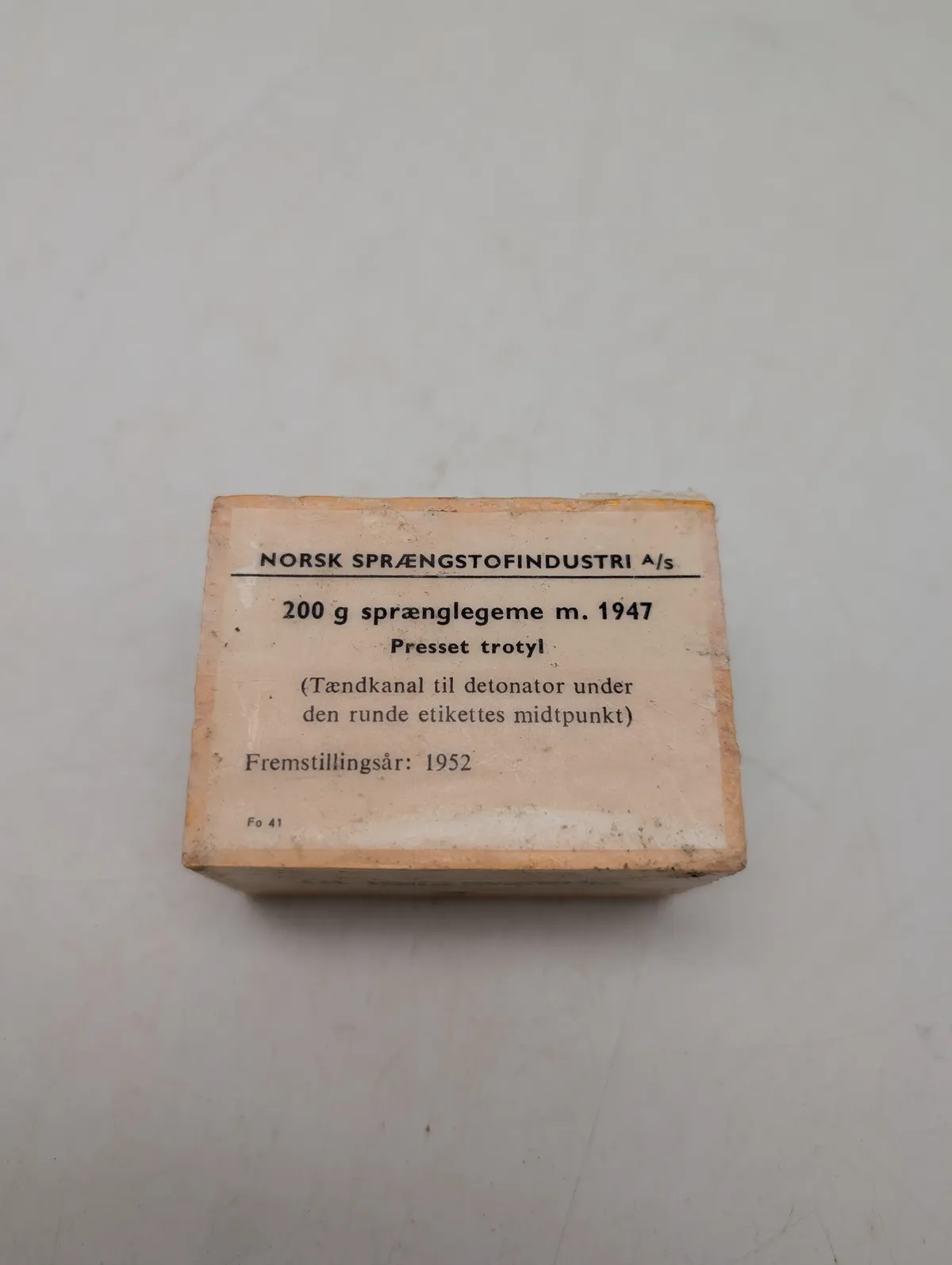 Norsk Sprængstofindustri A/S 200 g sprænglegeme m. 1947