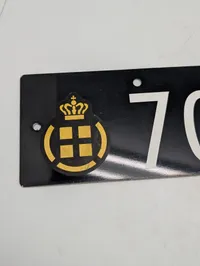 Dansk Militær Nummerplade med Krone og Tal 70.288