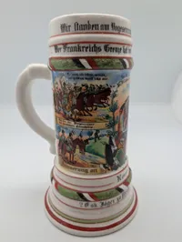 German Imperial Reservist Beer Stein, Jäger zu Pferde No. 5 Mülhausen