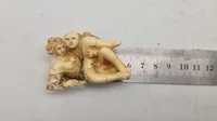 Antik JAPANESE HAND CARVED EROTIC NETSUKE FIGURES EDO / MEIJI PERIODE 