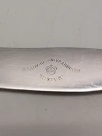Sæt med 4 Raadvad Knivfabriker middagsknive med sølvplet skafter