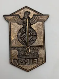 Tysk SA-Brigade 35 Leipzig Gepäckmarsch-Meisterschaft Plakette 1936