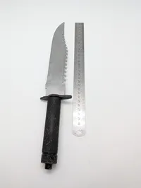 Vintage Stainless Steel Survival Knife with Sawback and Compass Pommel