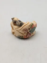 Antik JAPANESE HAND CARVED EROTIC NETSUKE FIGURES EDO / MEIJI PERIODE