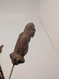 Child Indonesian Keris Dagger with Carved Figural Hardwood Hilt