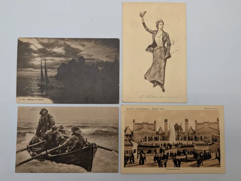 Set of Four Early 20th Century European Postcards