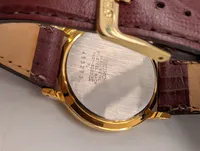 Seiko Quartz Herreur med Forgyldt Urkasse og Læderrem