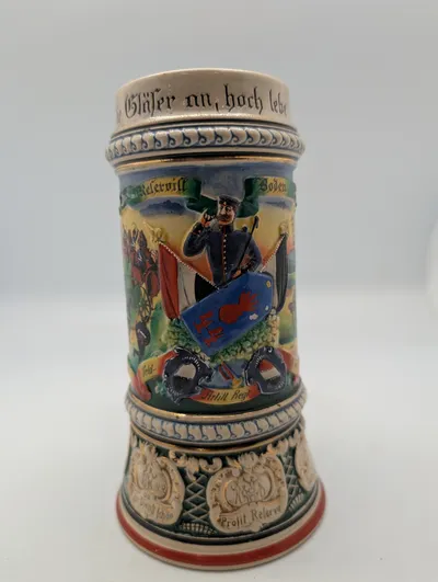 German Regimental Lithophane Beer Stein, Feld-Artill Regt.