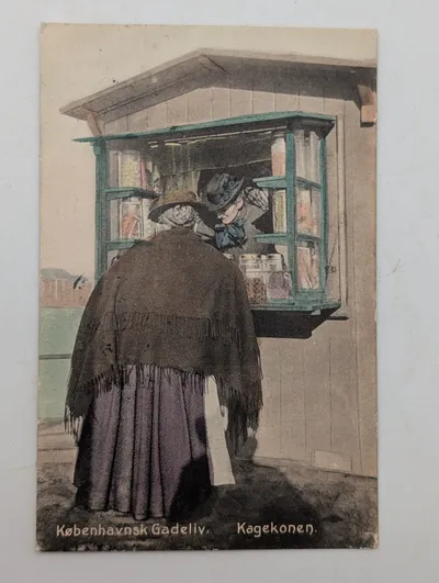 Vintage Danish Postcard, Københavnsk Gadeliv: Kagekonen