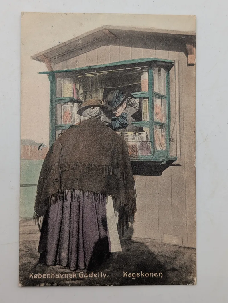 Vintage Danish Postcard, Københavnsk Gadeliv: Kagekonen