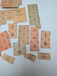 Samling af danske rationeringsmærker og kort, 1940-1953
