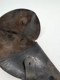Antik dansk militær pistolhylster i sort læder