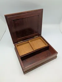 Vintage Burl Walnut Inlay Wooden Keepsake Box