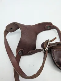 Vintage Brun Læder Skulderhylster til Pistol