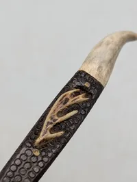 Skandinavisk Tollekniv med Antler-greb og Læderskede