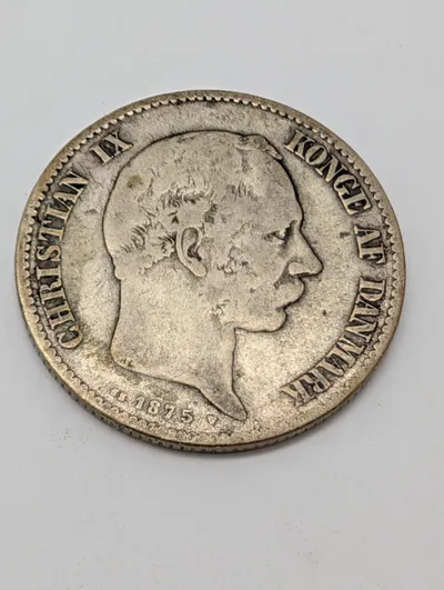 Danmark, Christian IX, 2 Kroner 1875, Sølvmønt