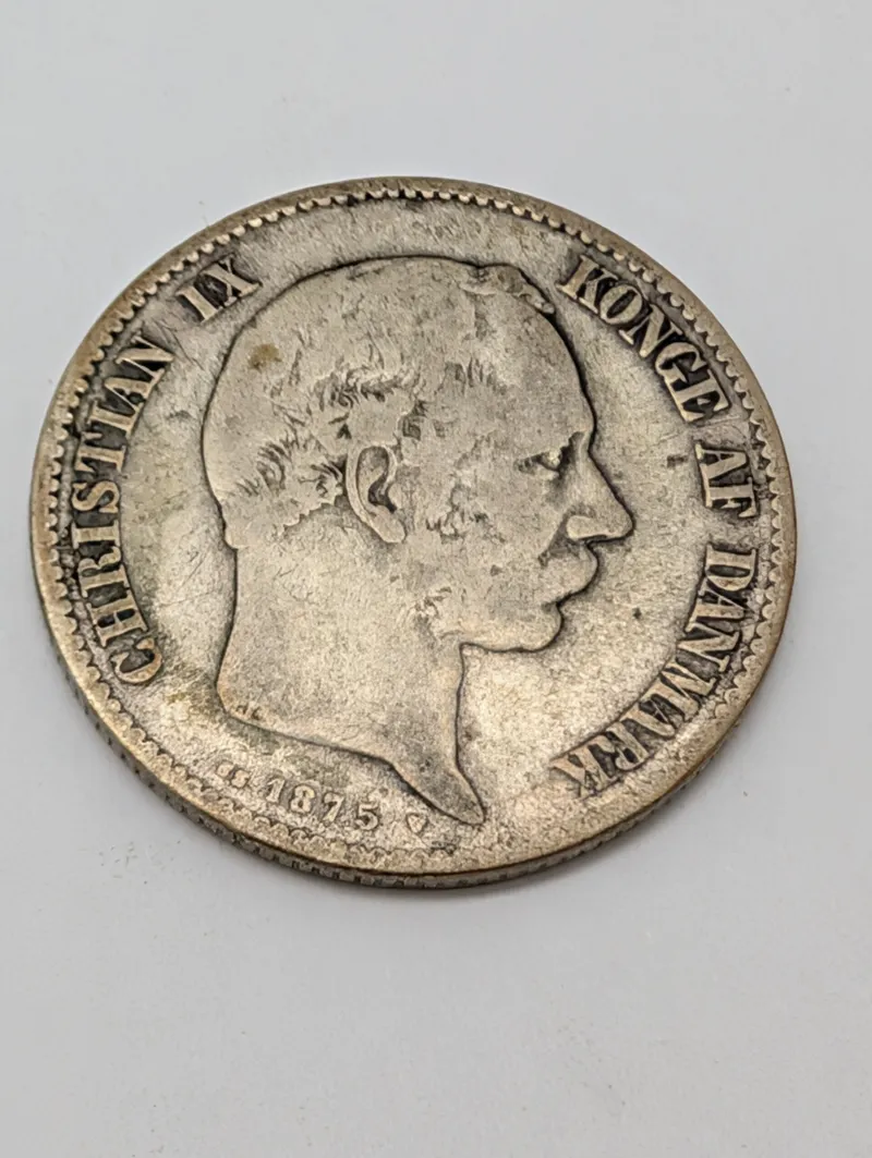 Danmark, Christian IX, 2 Kroner 1875, Sølvmønt