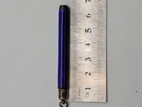 Antique Sterling Silver and Cobalt Blue Guilloché Enamel Chatelaine Pencil