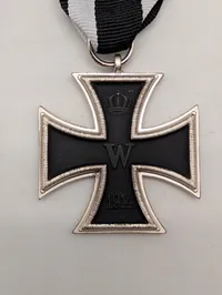Pair of Prussian 1914 Iron Cross 2nd Class Medals with Ribbons POSTWAR
