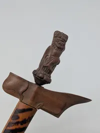 Child Indonesian Keris Dagger with Carved Figural Hardwood Hilt