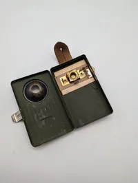 Vintage JEAB Sweden Military Style Pocket Flashlight with Leather Strap