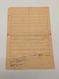 Ravensbrück Koncentrationslejr Brev fra Jadwiga Krol, Oktober 1943