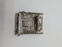 Tysk Waffen-SS bæltepande i aluminium med 'Meine Ehre heißt Treue' motto
