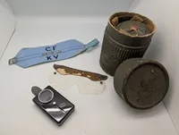 Danish Civil Defence Gas Mask Kit with Armband and Signal Flashlight
