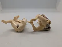Antik JAPANESE HAND CARVED EROTIC NETSUKE FIGURES EDO / MEIJI PERIODE