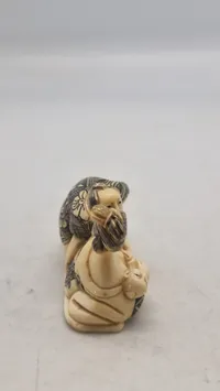 Antik JAPANESE HAND CARVED EROTIC NETSUKE FIGURES EDO / MEIJI PERIODE 