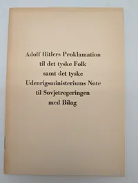 Adolf Hitlers Proklamation til det tyske Folk, dansk udgave