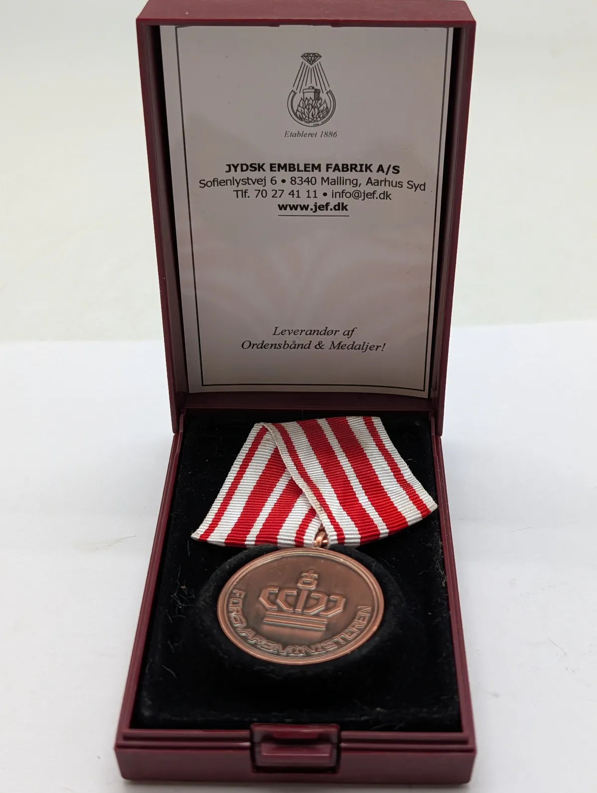 Jydsk Emblem Fabrik Forsvarsministerens COVID-19 Medalje