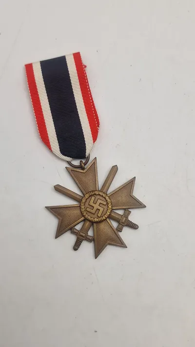 WWII German War Merit Cross 2nd Class with Swords — Bronze, Original Ribbon