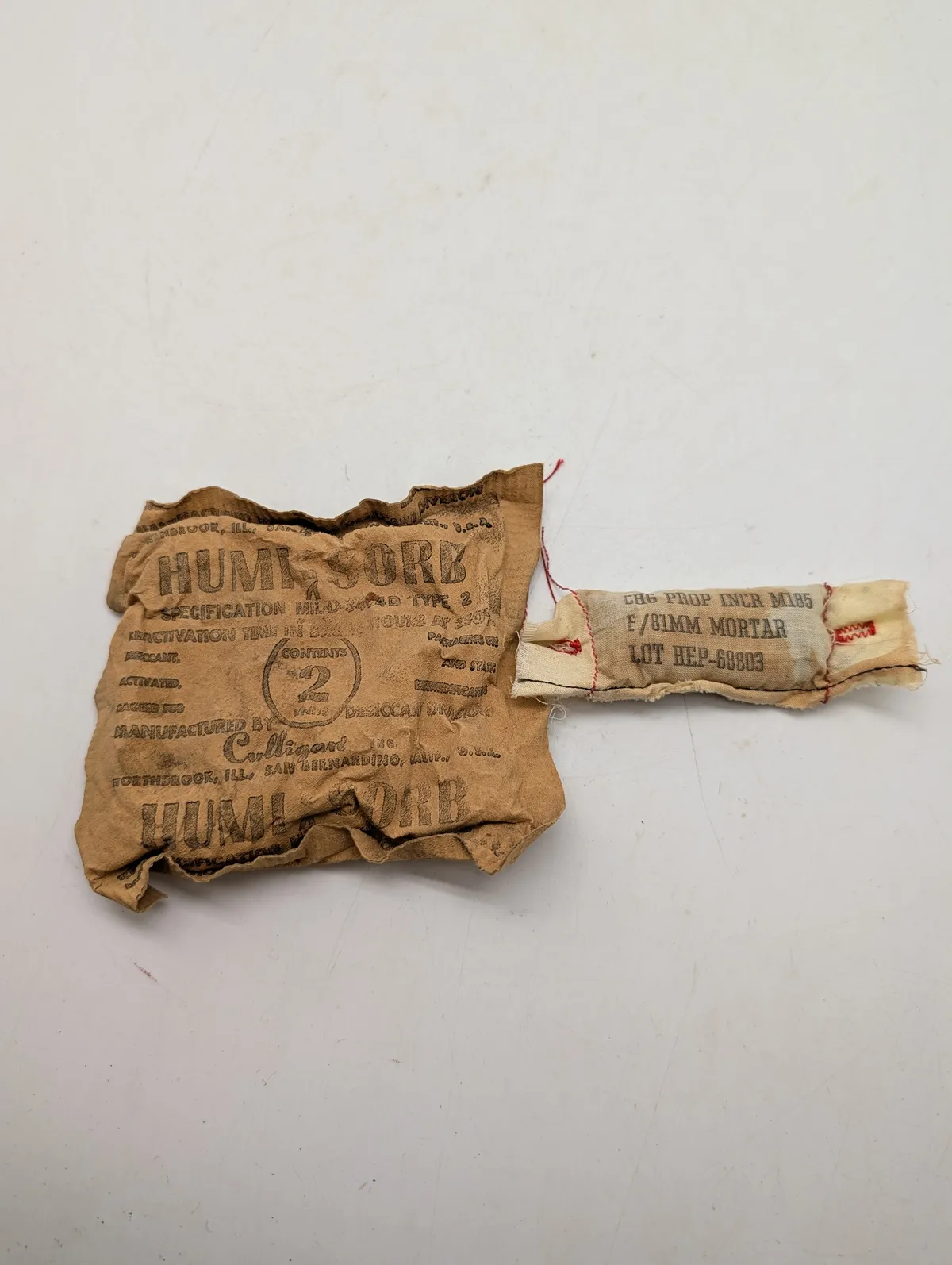 Culligan Humi-Sorb Desiccant og M185 81mm Morter Drivladning. inert 
