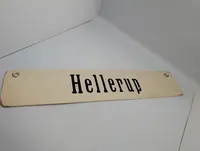 Vintage dobbeltsidet skilt fra Københavns Sporveje Ålstrupvej (K.B. Hallen)  / Hellerup 