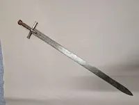 Sudanese Kaskara Broadsword with Leather-Wrapped Hilt and Crossguard