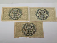 Tre danske 5-kroners sedler fra 1942, Danmarks Nationalbank
