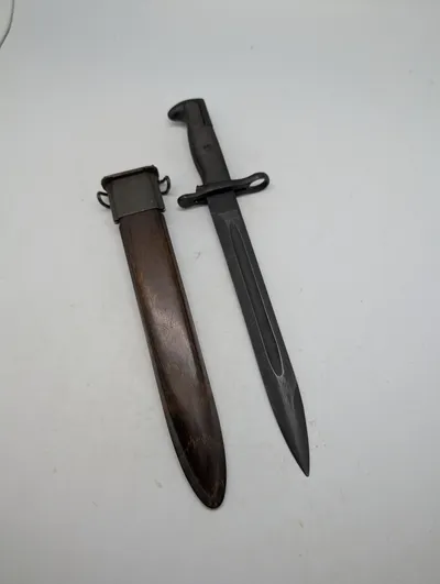 Amerikansk M1 Garand Bajonet med Dansk HTK-mærket Skede
