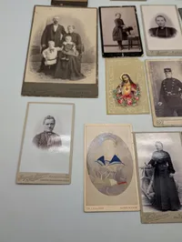 Samling af 17 antikke danske visitkortfotografier (CDV) fra det 19. århundrede