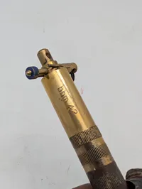 Vintage Brass and Iron L-Shaped Mechanical Fuse or Detonator Component German WW2