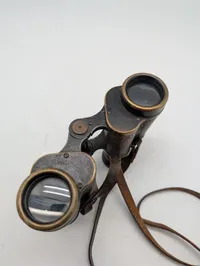 Tysk WW2 Dienstglas 6x30 militær kikkert med læderrem med gradindeling 