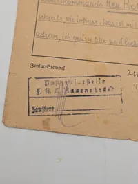 Ravensbrück Koncentrationslejr Brev fra Jadwiga Krol, Oktober 1943