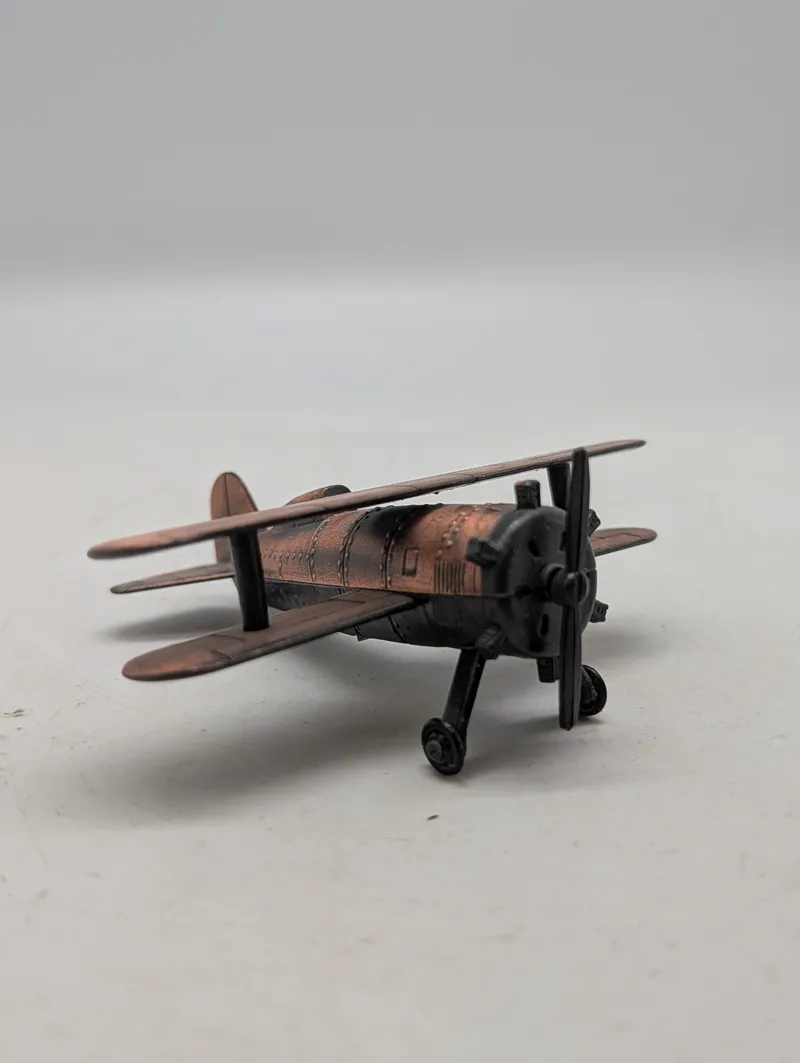 Vintage Die-Cast Biplan Blyantspidser i Kobberfinish