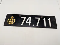 Dansk Forsvars Nummerplade med Krone og Nummer 74.711