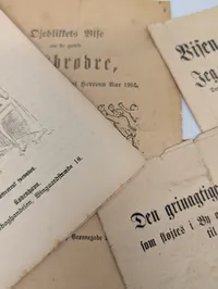 Samling af antikke danske skillingsviser og sanghæfter