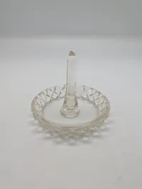Vintage Cut Glass Crystal Ring Holder Dish