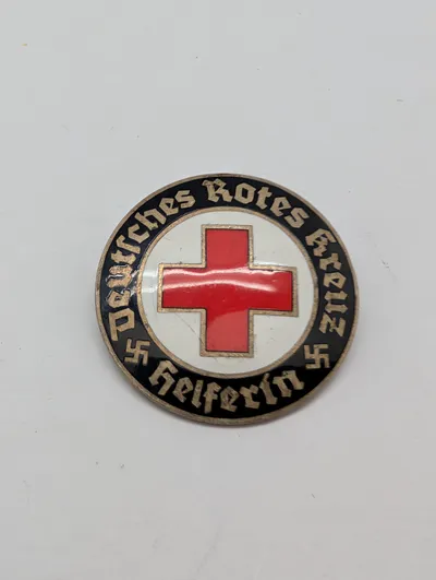 Deutsches Rotes Kreuz Helferin Emalje Emblem WW2 