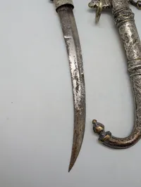 Antique Omani Khanjar Dagger with Silver Filigree Scabbard