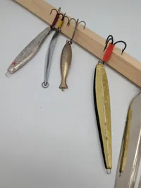 Lot of 8 Vintage Metal Vertical Jigging Spoons and Fish Lures