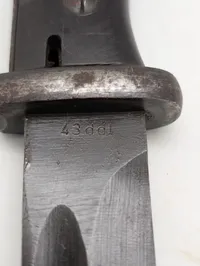 Tysk K98 Bajonet med Bakelitgreb, mærket 43 ddl